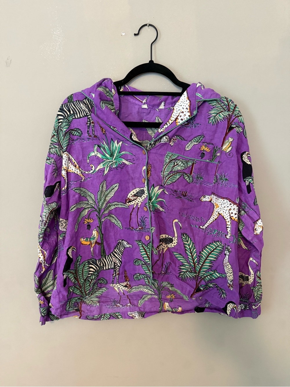 Roots Purple Tropical Animal Print Pajama Set